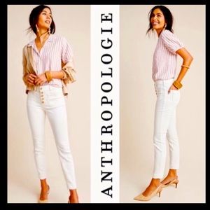 Pilcro Ultra High-rise skinny jeans. Neutral motif. Size 28. NWT.